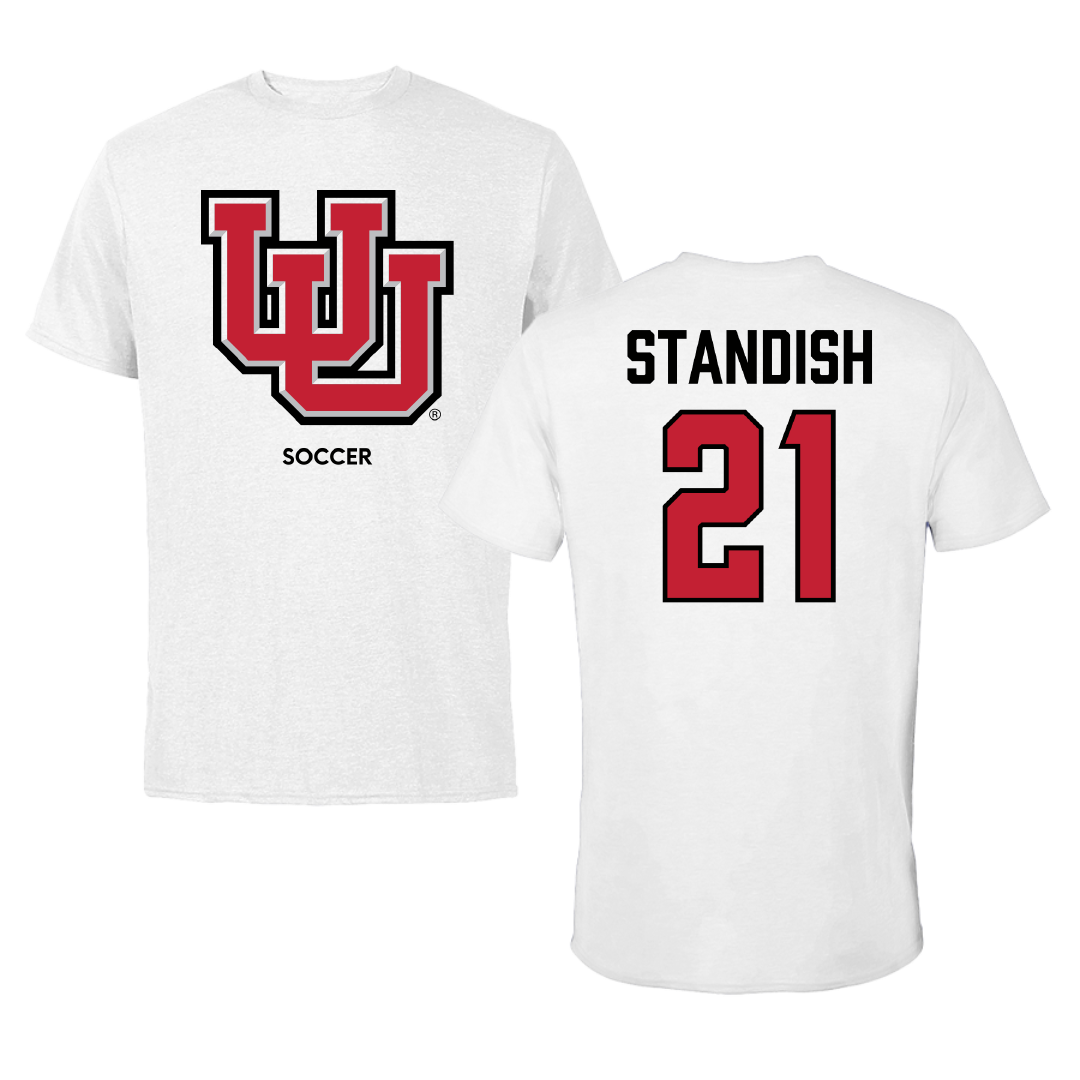 University of Utah Soccer (W) White Tee - #21 Kaela Standish