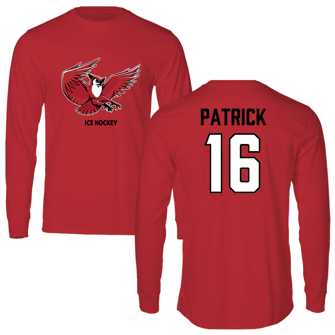 Keene State College Ice Hockey (W) Red Performance Long Sleeve - #16 Ellie Patrick