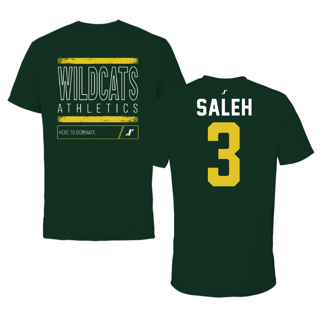 Northern Michigan University Football Forest Green Dominate Performance Tee - #3 Adam Saleh