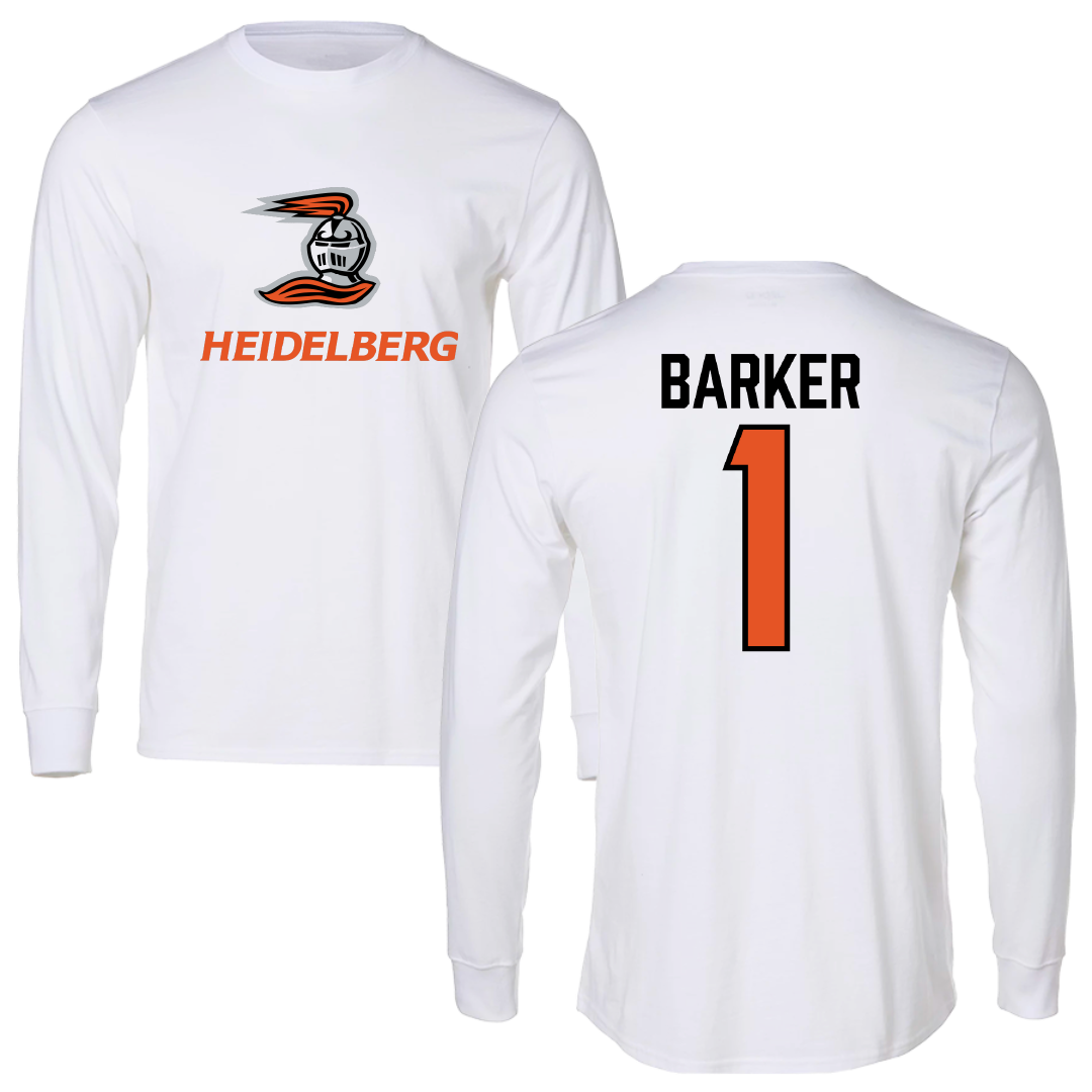 Heidelberg University Lacrosse White Performance Long Sleeve - #1 Charles Barker