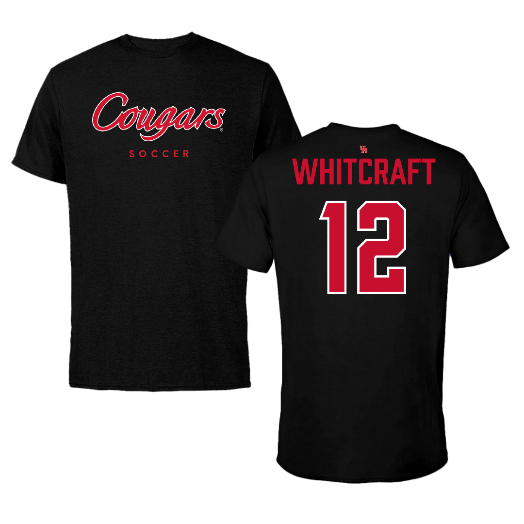 University of Houston Soccer Black Performance Tee - #12 Alex Whitcraft