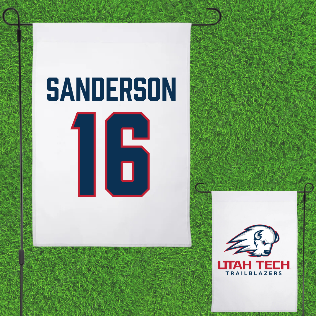 Utah Tech University Softball White Garden Flag - #16 Summer Sanderson