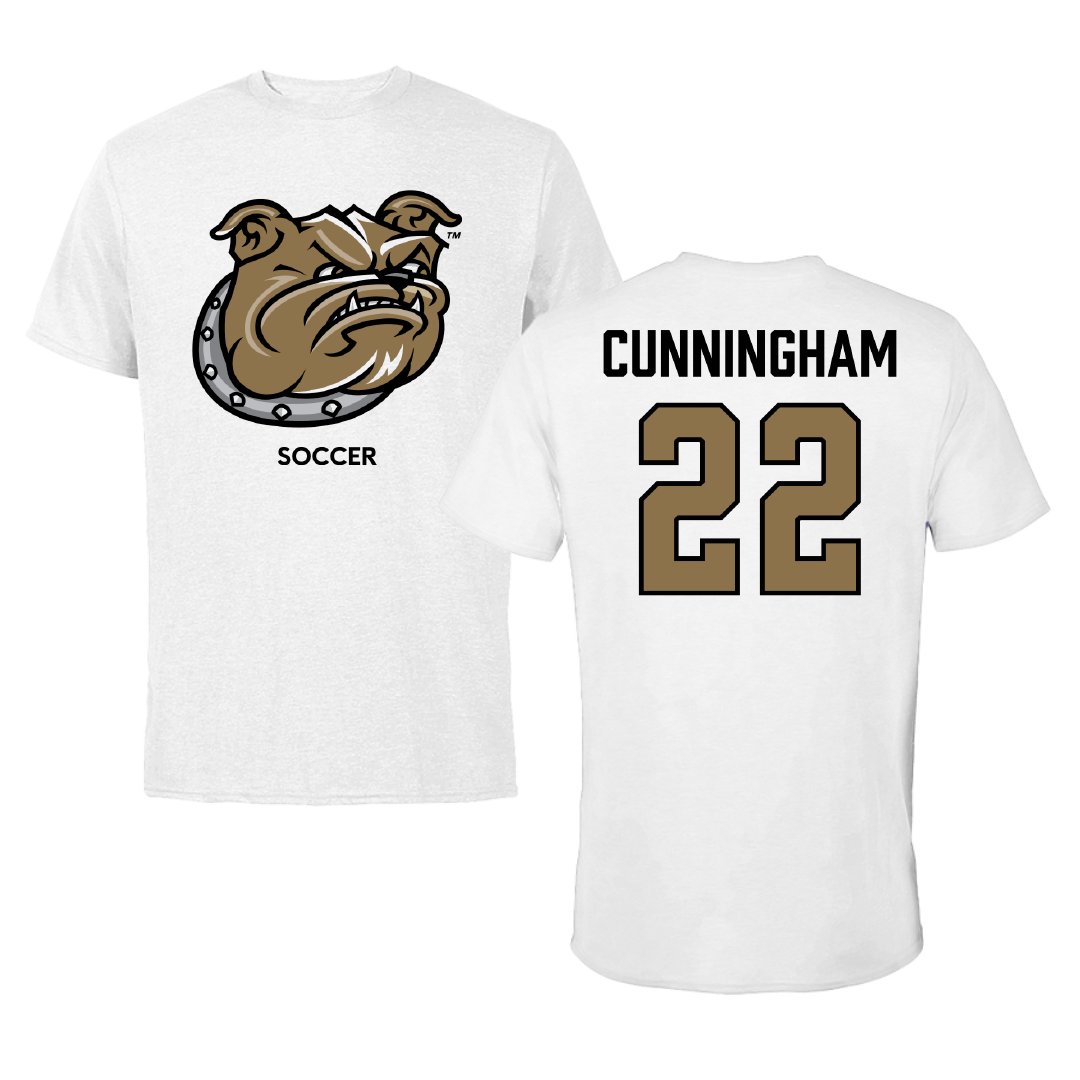 Bryant University Soccer (W) White Performance Tee - #22 Ashley Cunningham