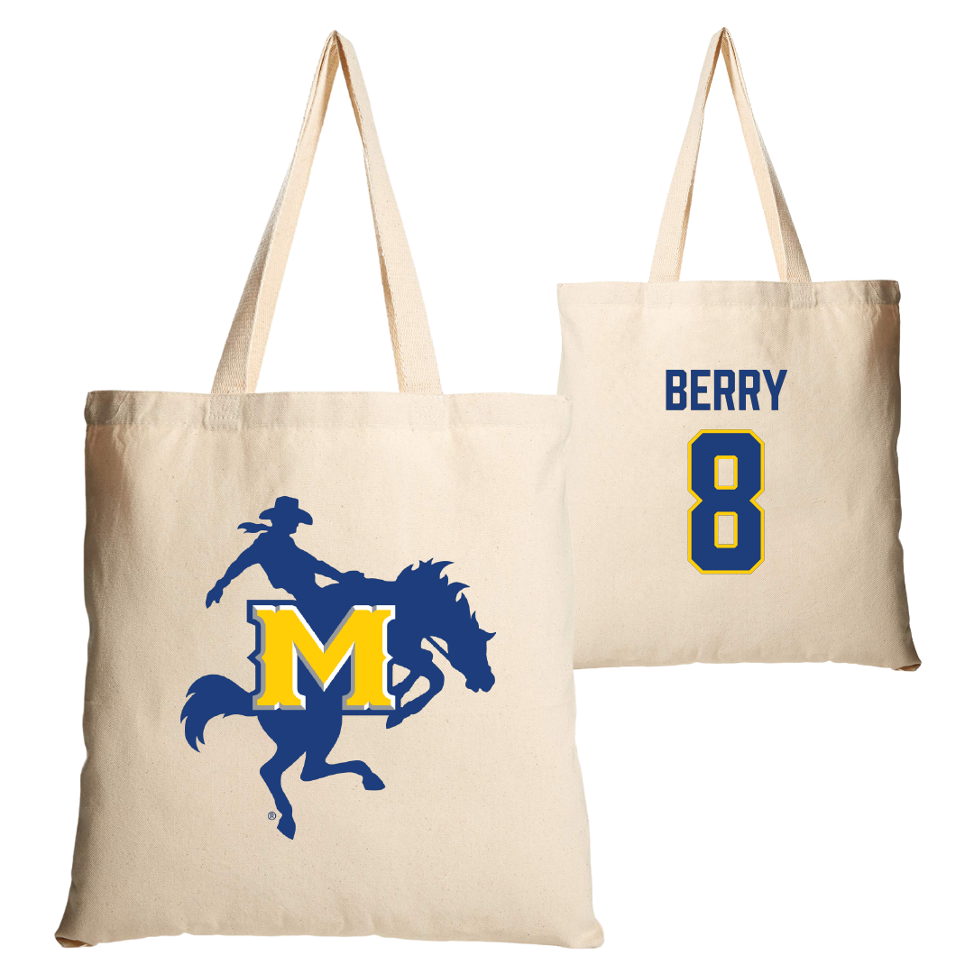 McNeese State University Basketball Tan Canvas Tote Bag - #8 Avari Berry
