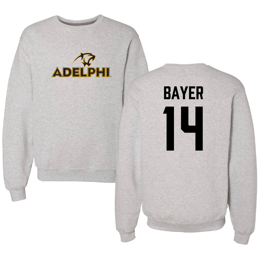 Adelphi University Lacrosse Gray Crewneck - #14 Stephen Bayer