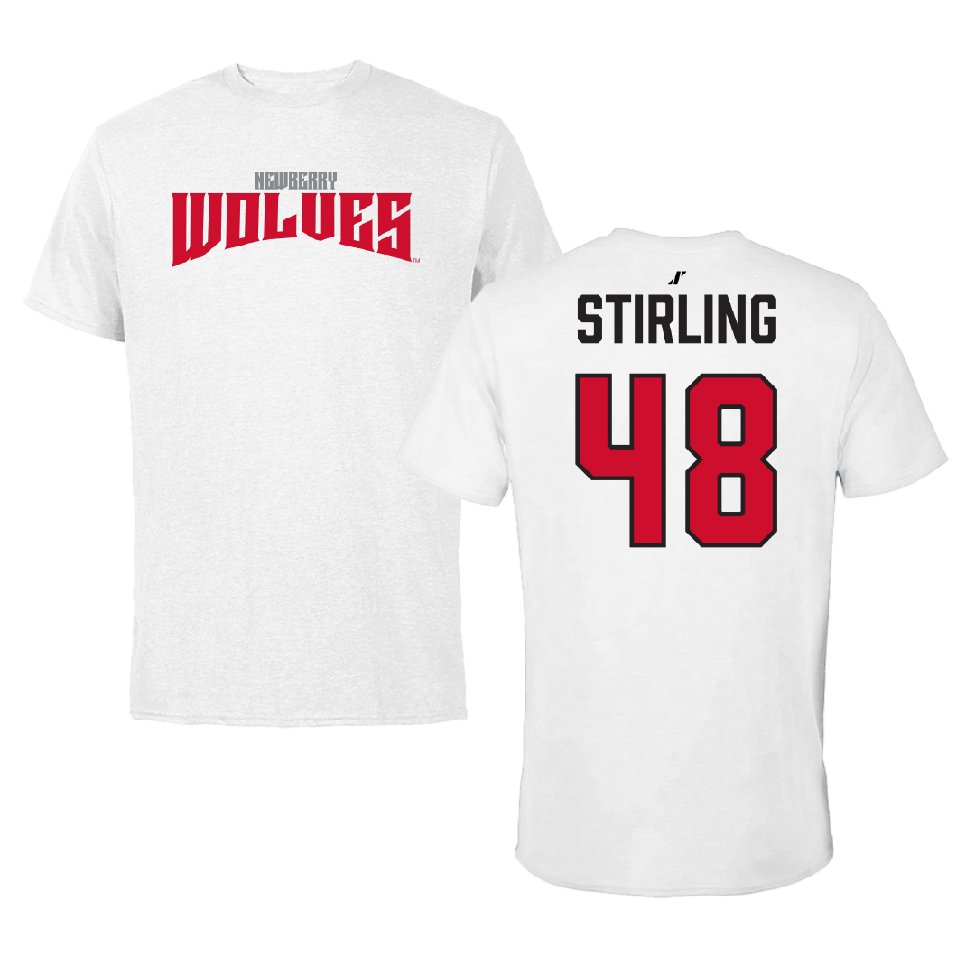 Newberry College Baseball White Classic Performance Tee - #48 Beckham Stirling