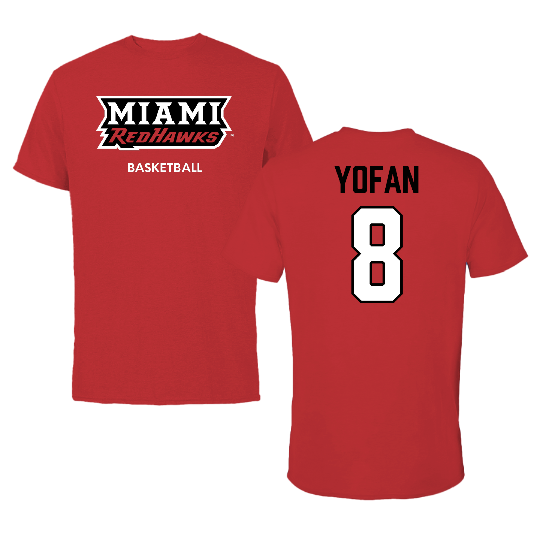 Miami University (Ohio) Basketball (M) Red Performance Tee - #8 Eli Yofan