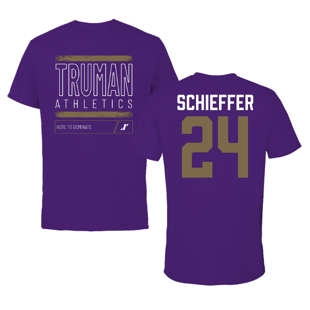 Truman State University Baseball Purple Dominate Tee - #24 Gavin Schieffer