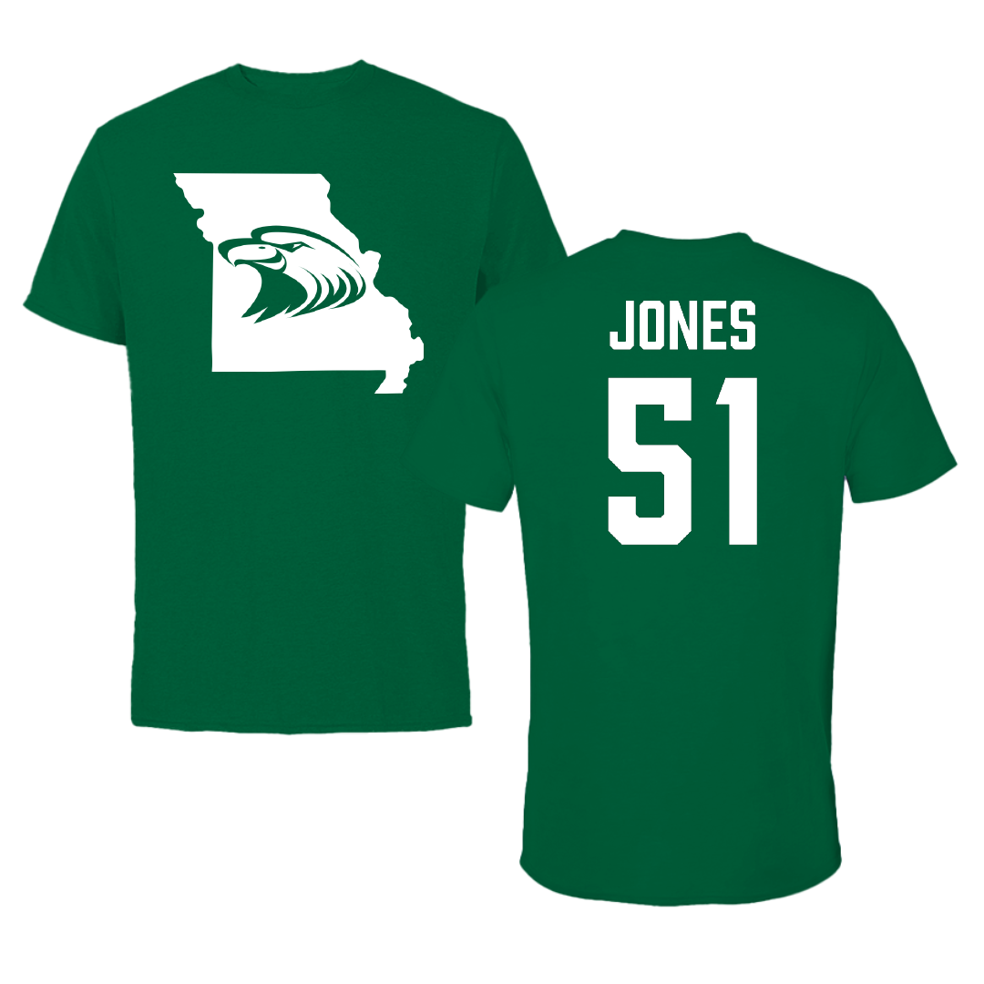 Central Methodist University Football Green State Performance Tee - #51 Amari Jones