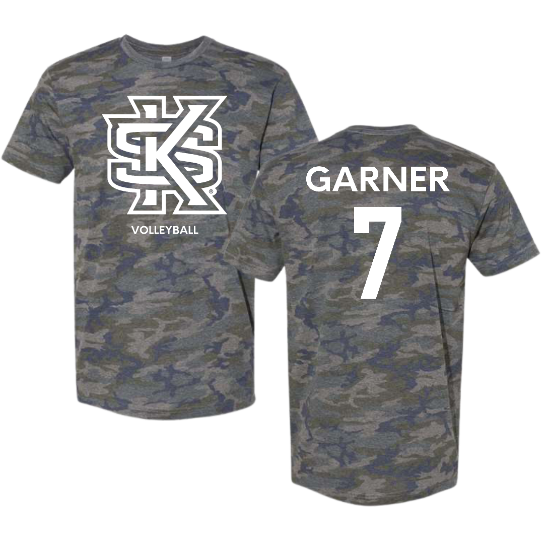 Kennesaw State University Volleyball (W) Vintage Camo Tee - #7 Ava Garner