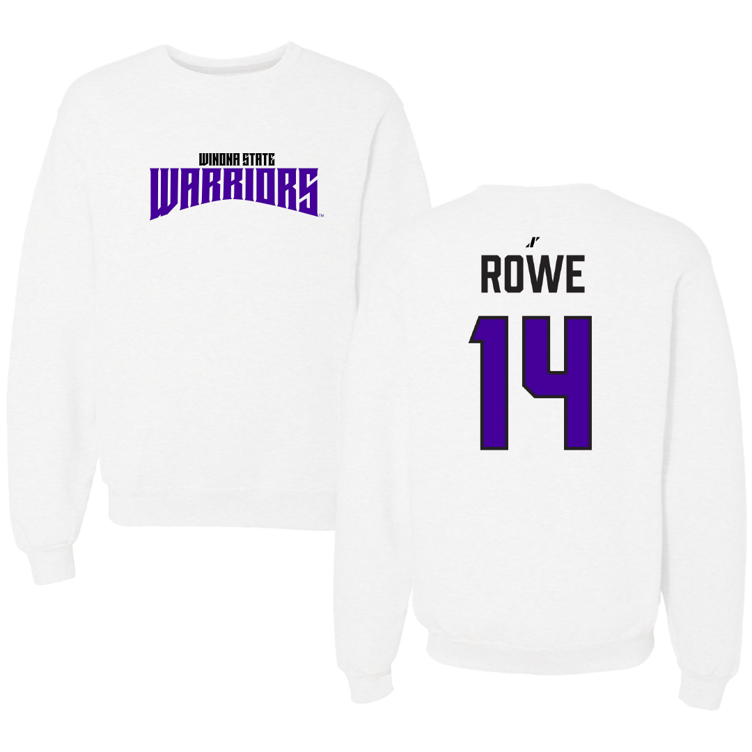 Winona State University Softball White Classic Crewneck - #14 Madi Rowe