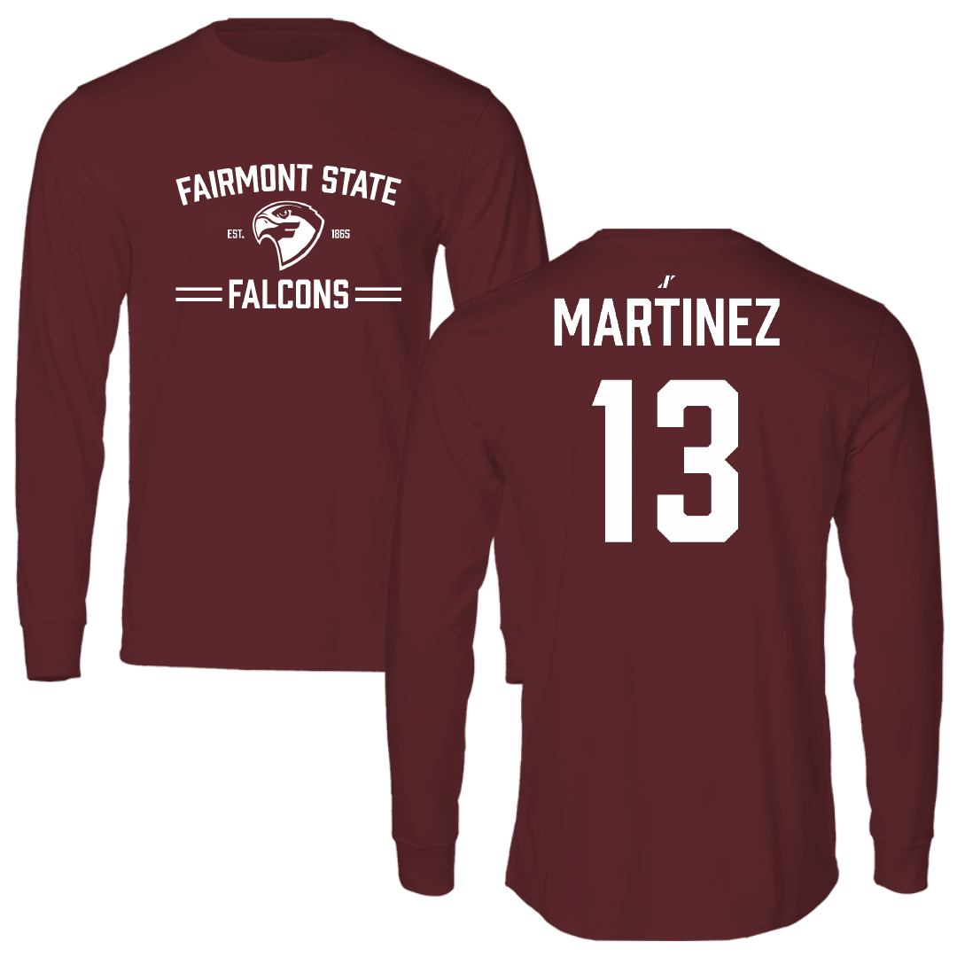 Fairmont State University Basketball Maroon General Long Sleeve - #13 Miguel Martinez