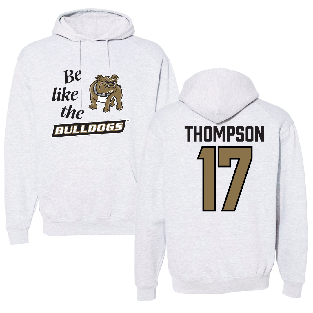 Bryant University Bowling Light Gray Be Like Us Hoodie - #17 Maggie Thompson