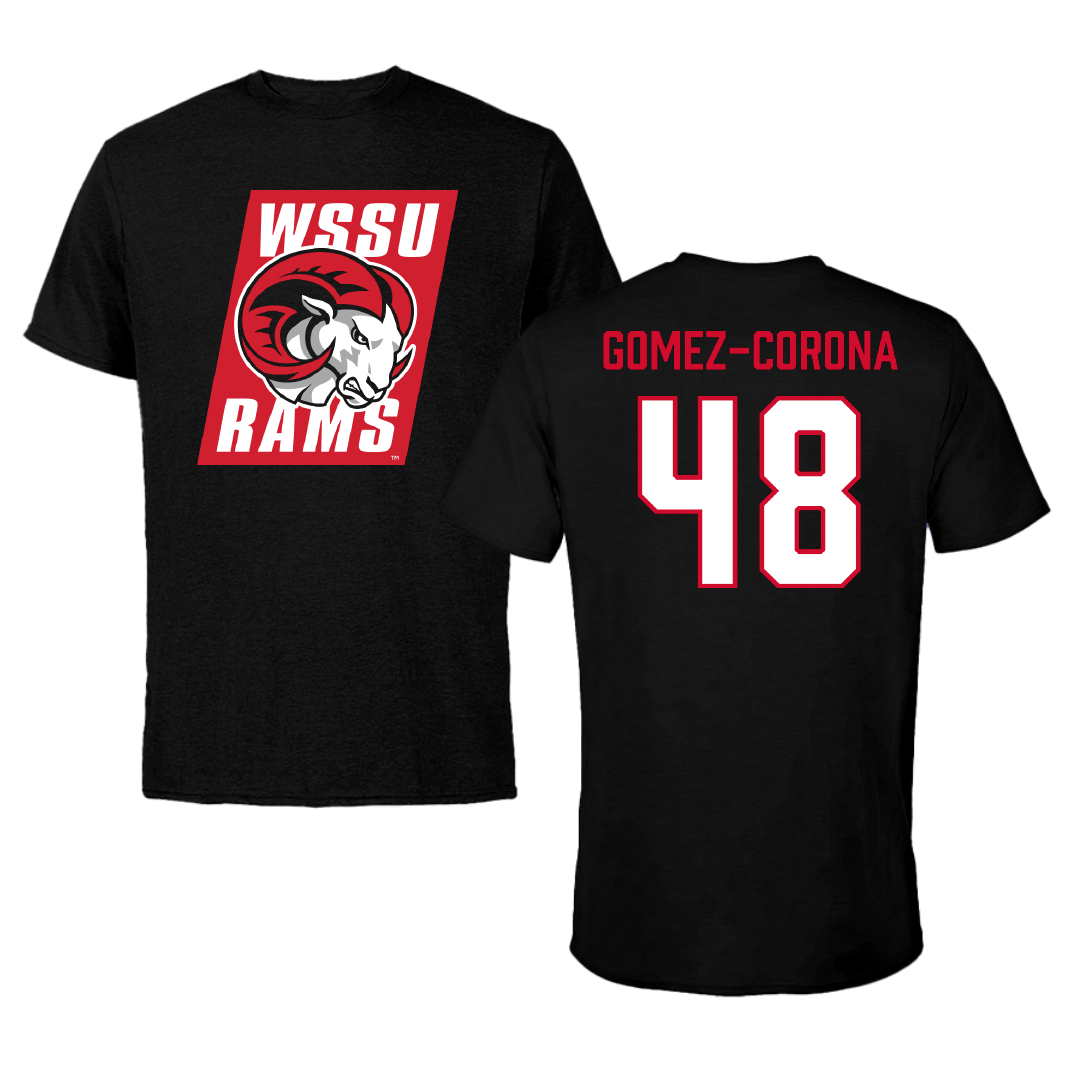 Winston-Salem State University Football Black Tee - #48 Angel Gomez-Corona