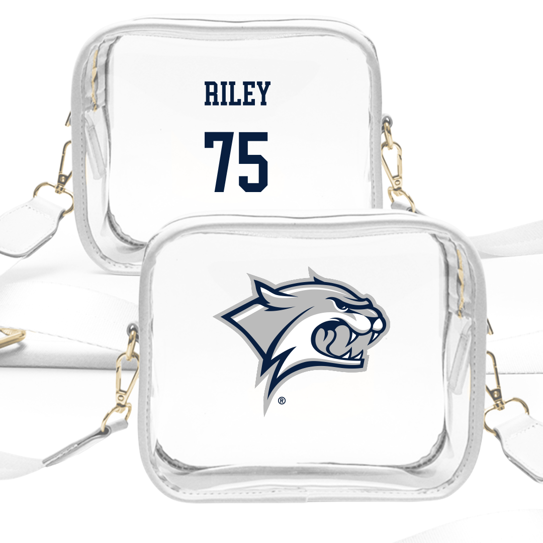 University of New Hampshire Football White Clear Stadium Bag - #75 Beau Riley