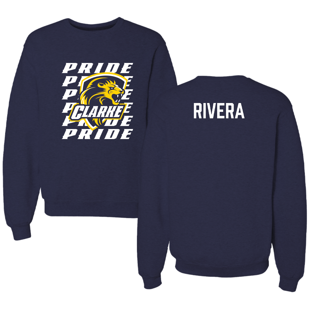 Clarke University Football Navy General Crewneck - Gio Rivera