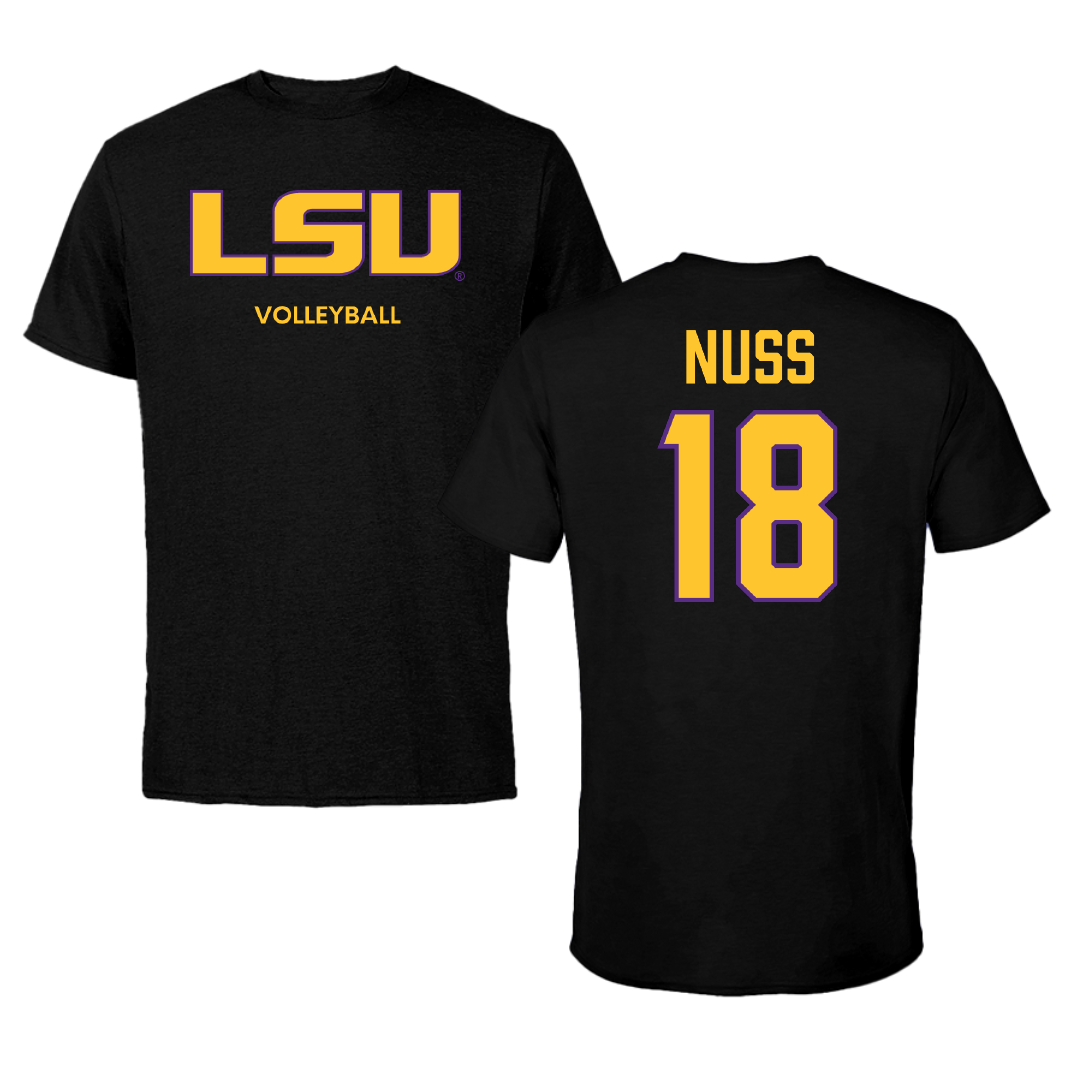 Louisiana State University Volleyball (W) Black Performance Tee - #18 Remi Nuss
