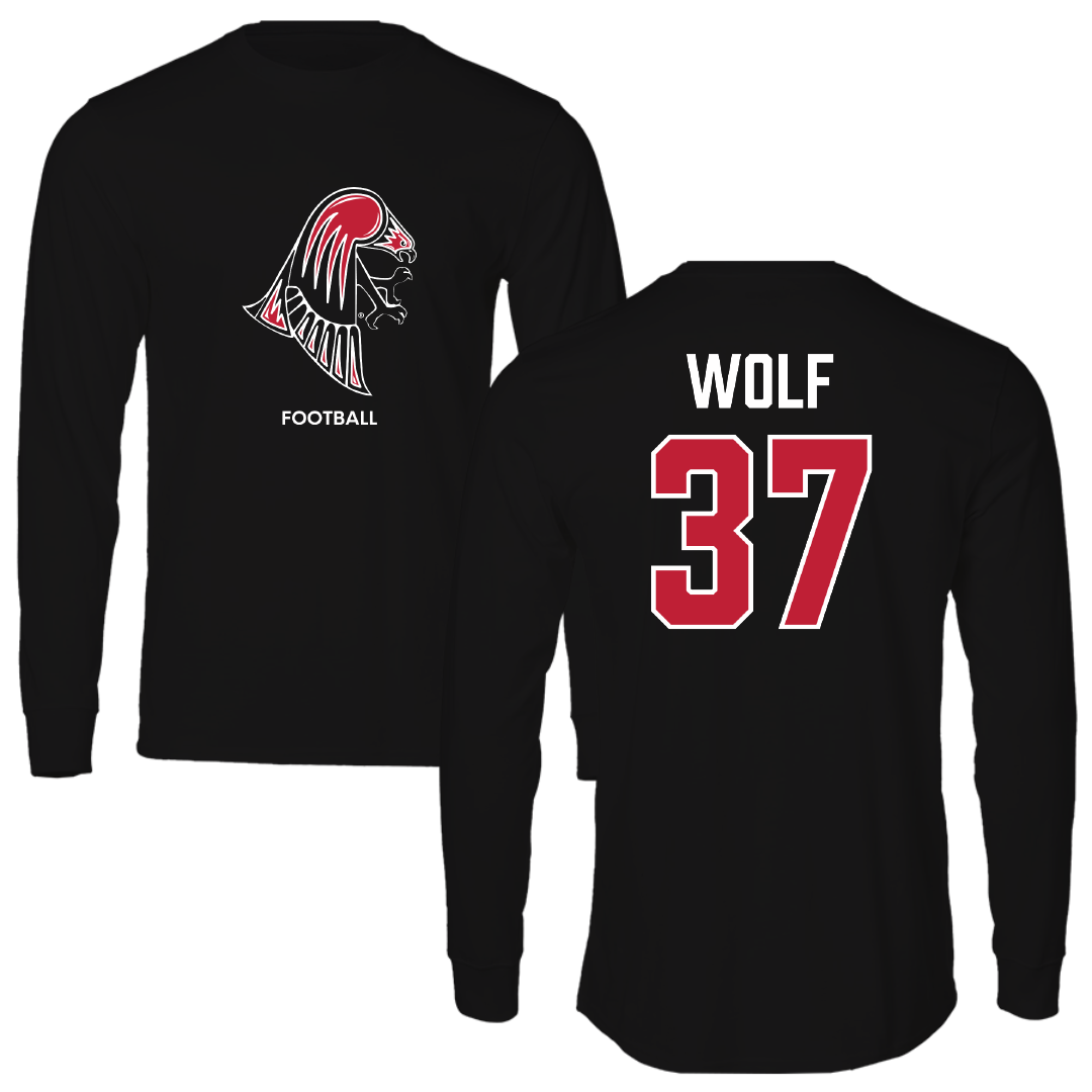 University of Wisconsin-River Falls Football Black Mascot Performance Long Sleeve - #37 Brayden Wolf