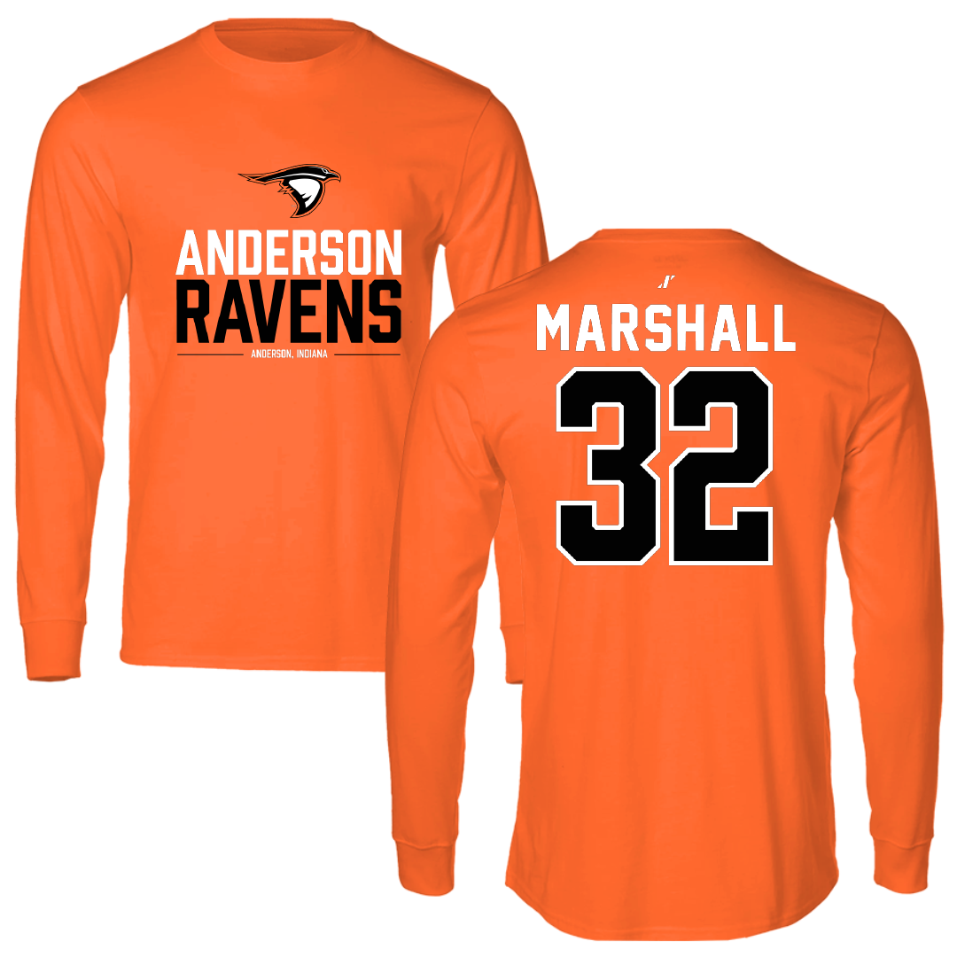 Anderson University (Indiana) Basketball Orange General Performance Long Sleeve - #32 Josiah Marshall
