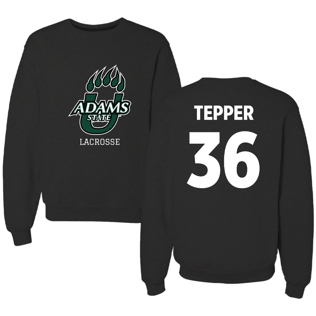 Adams State University Lacrosse Black State Crewneck - #36 Nolan Tepper