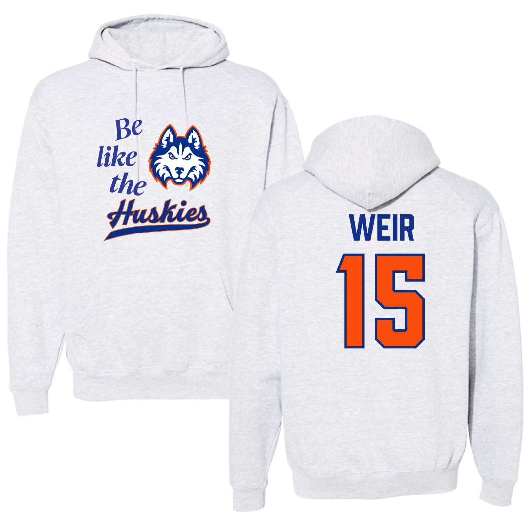 Houston Christian University Football Light Gray Be Like Us Hoodie - #15 Jake Weir