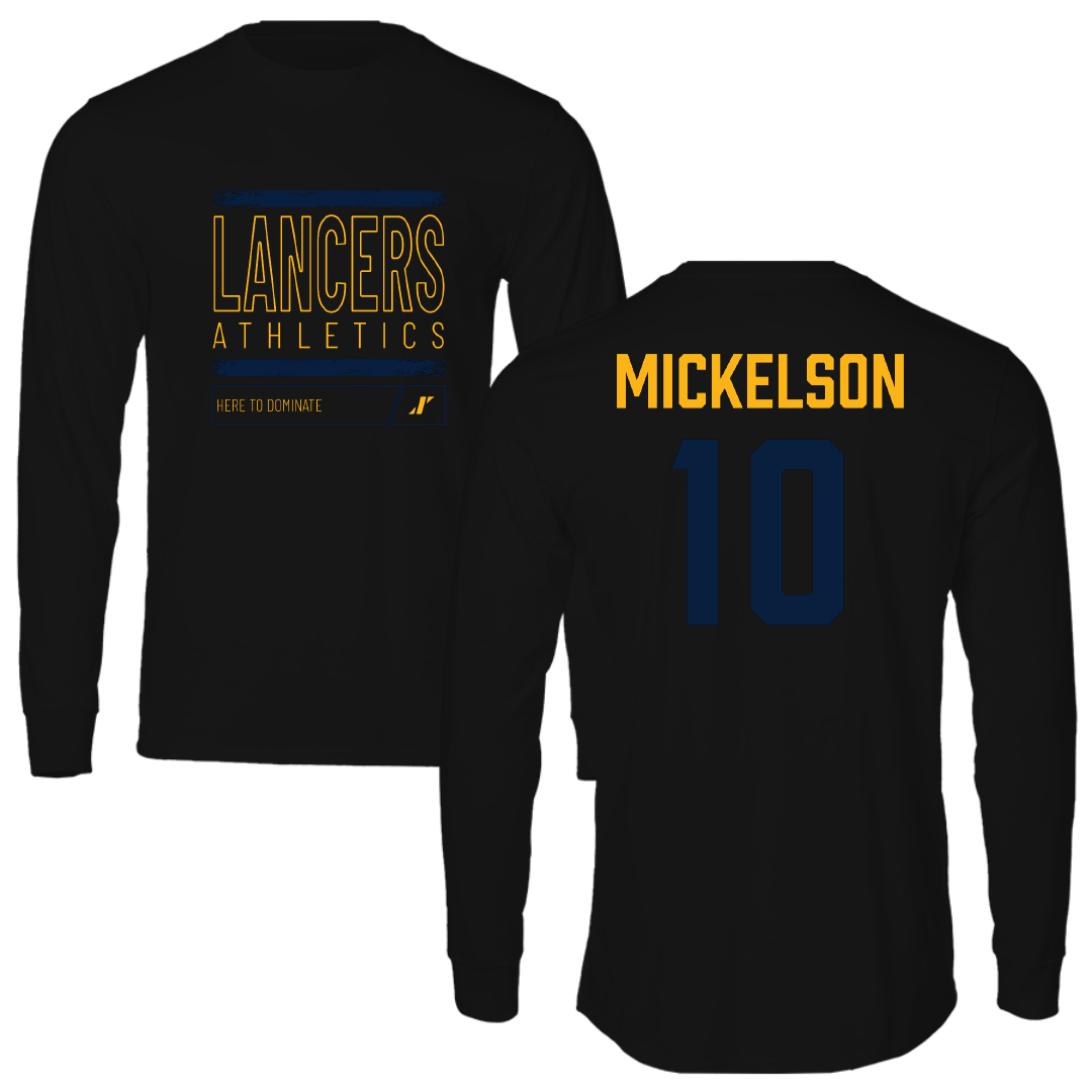 Mount Marty University Basketball Black Dominate Performance Long Sleeve - #10 Christian Mickelson