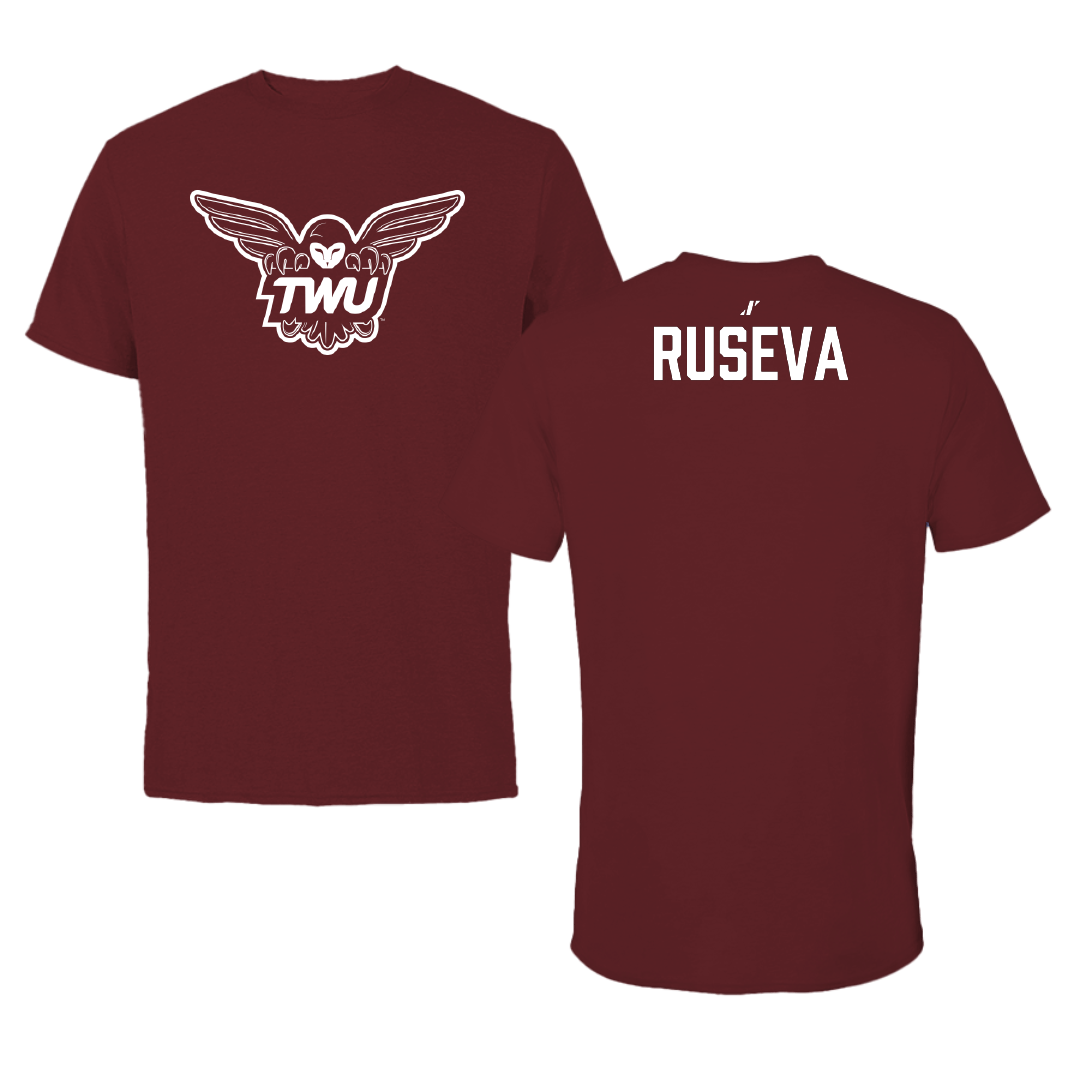 Texas Woman's University Gymnastics (W) Maroon Performance Tee - Gabby Ruseva