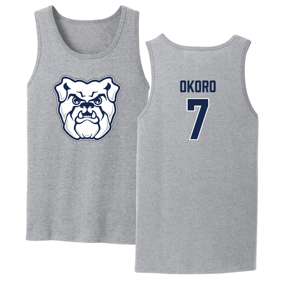 Butler University Soccer Sport Gray Tank Top - #7 Nick Okoro