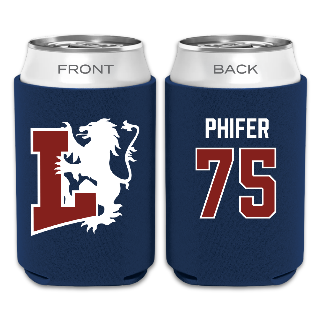 Lyon College Football Navy Can Cooler - #75 Kohen Phifer