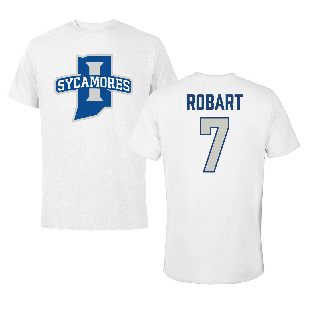 Indiana State University Volleyball (W) White Performance Tee - #7 Ava Robart