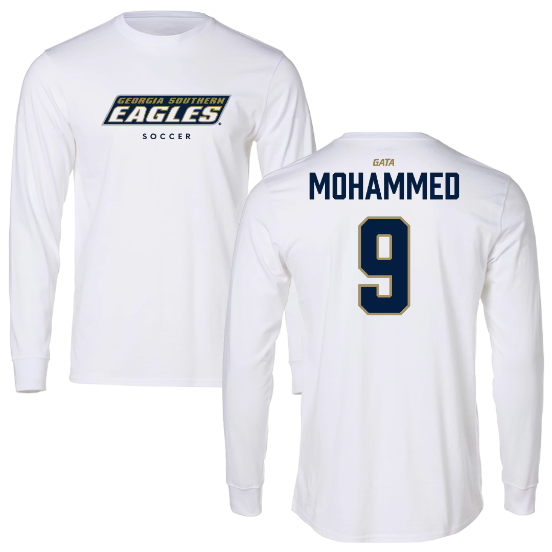 Georgia Southern University Soccer White Performance Long Sleeve - #9 Aaliyah Mohammed