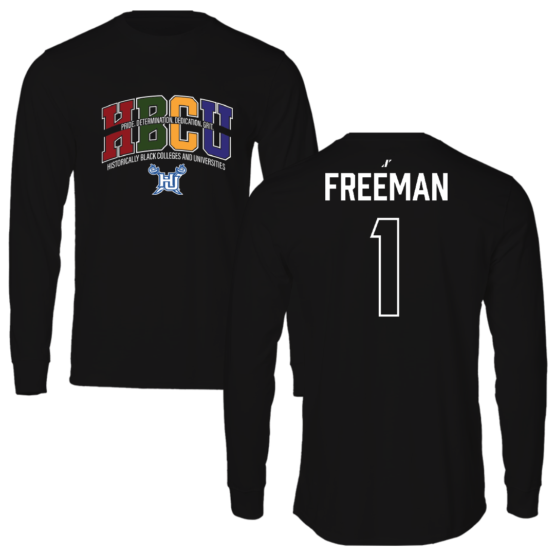 Hampton University Football Black HBCU Long Sleeve - #1 Isaiah Freeman