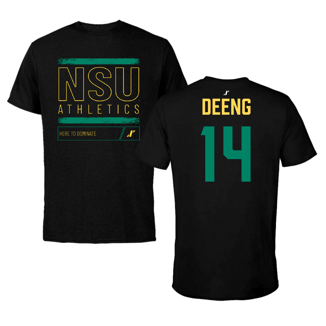 Norfolk State University Basketball Black Dominate Performance Tee - #14 Yel Deeng