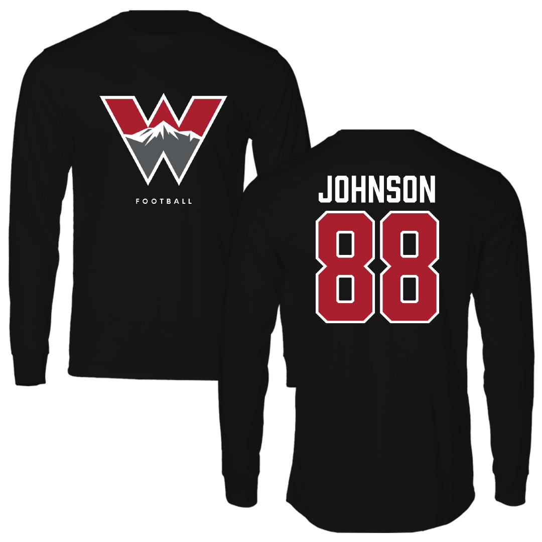 Western Colorado University Football Black Block Long Sleeve - #88 Drew Johnson