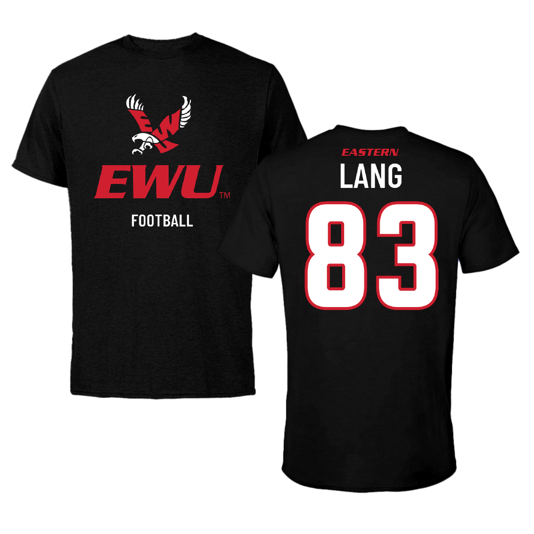 Eastern Washington University Football Black EWU Tee - #83 Rylin Lang