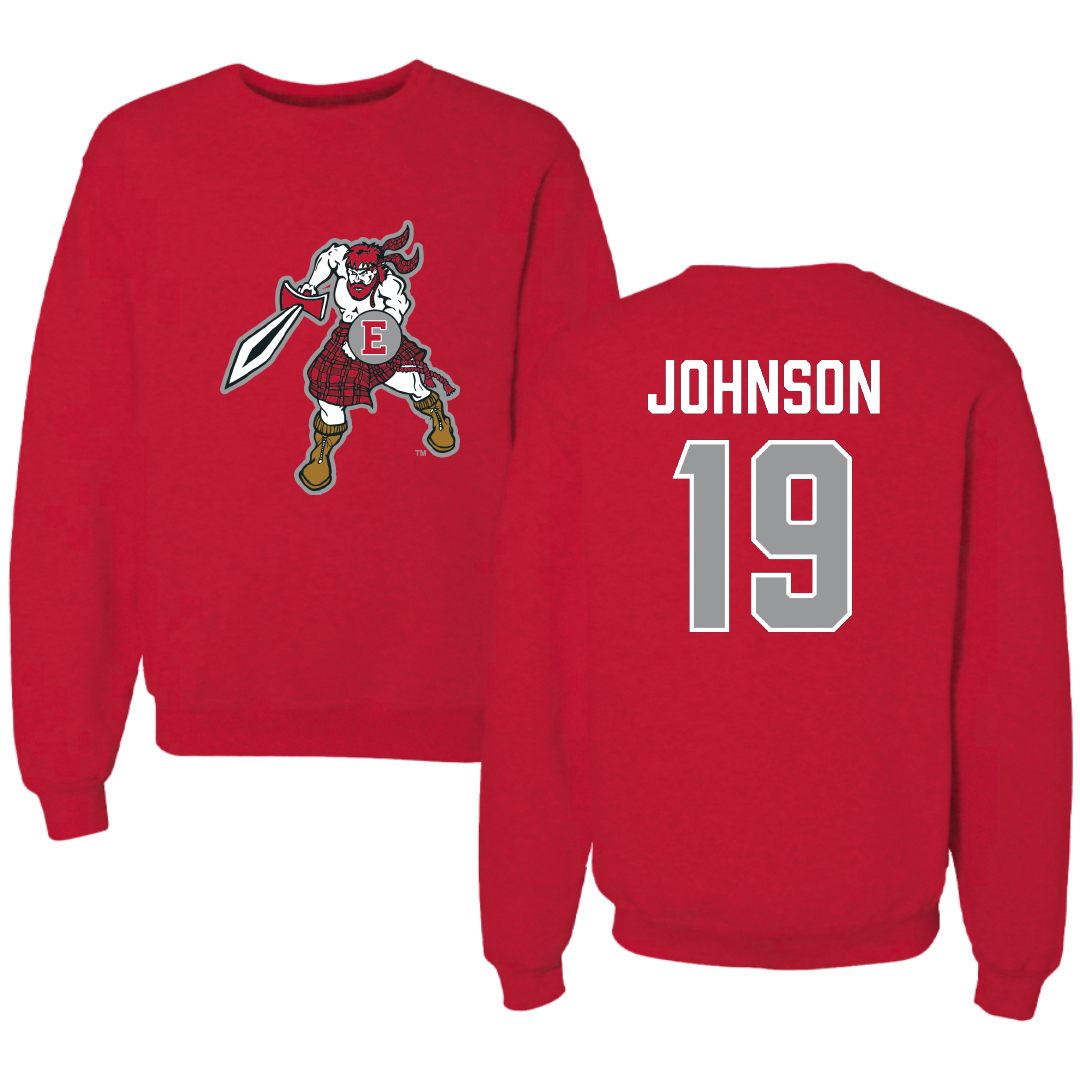 PennWest Edinboro Soccer (W) Red Crewneck - #19 Margaret Johnson