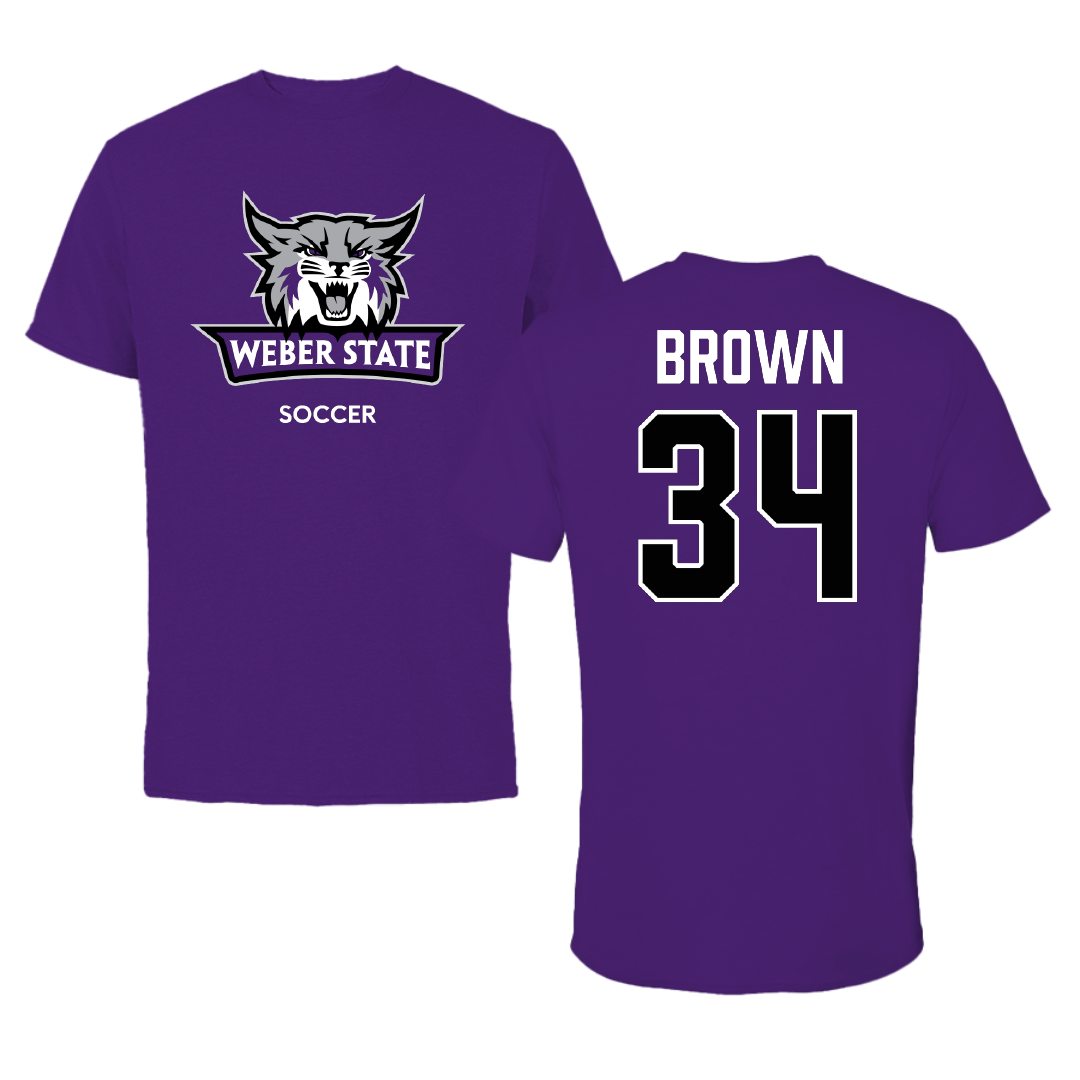 Weber State University Soccer (W) Purple Performance Tee - #34 Bailey Brown