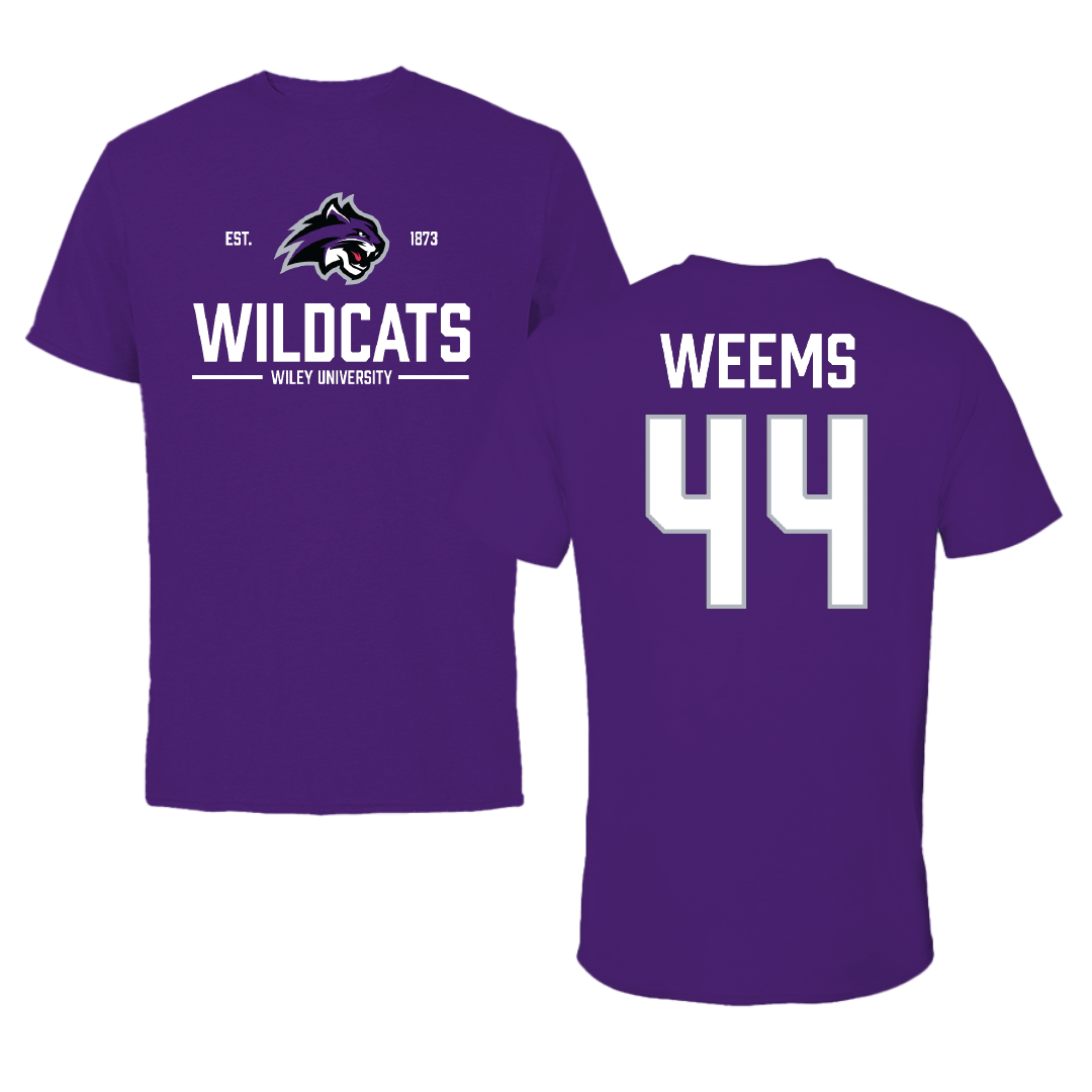 Wiley University Basketball (M) Purple General Tee - #44 Matthew Weems