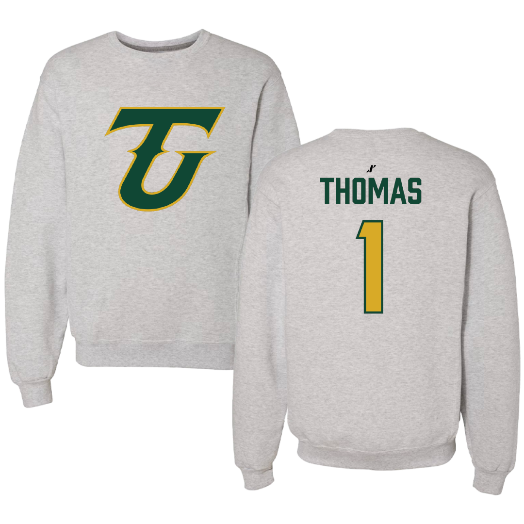Tiffin University Basketball (M) Light Gray Crewneck - #1 Brandon Thomas