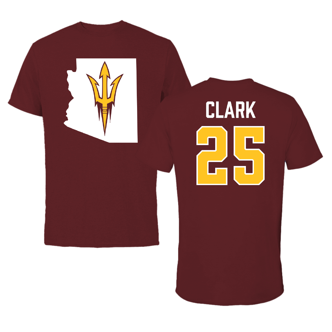 Arizona State University Stunt Maroon State Performance Tee - #25 Jianna Clark
