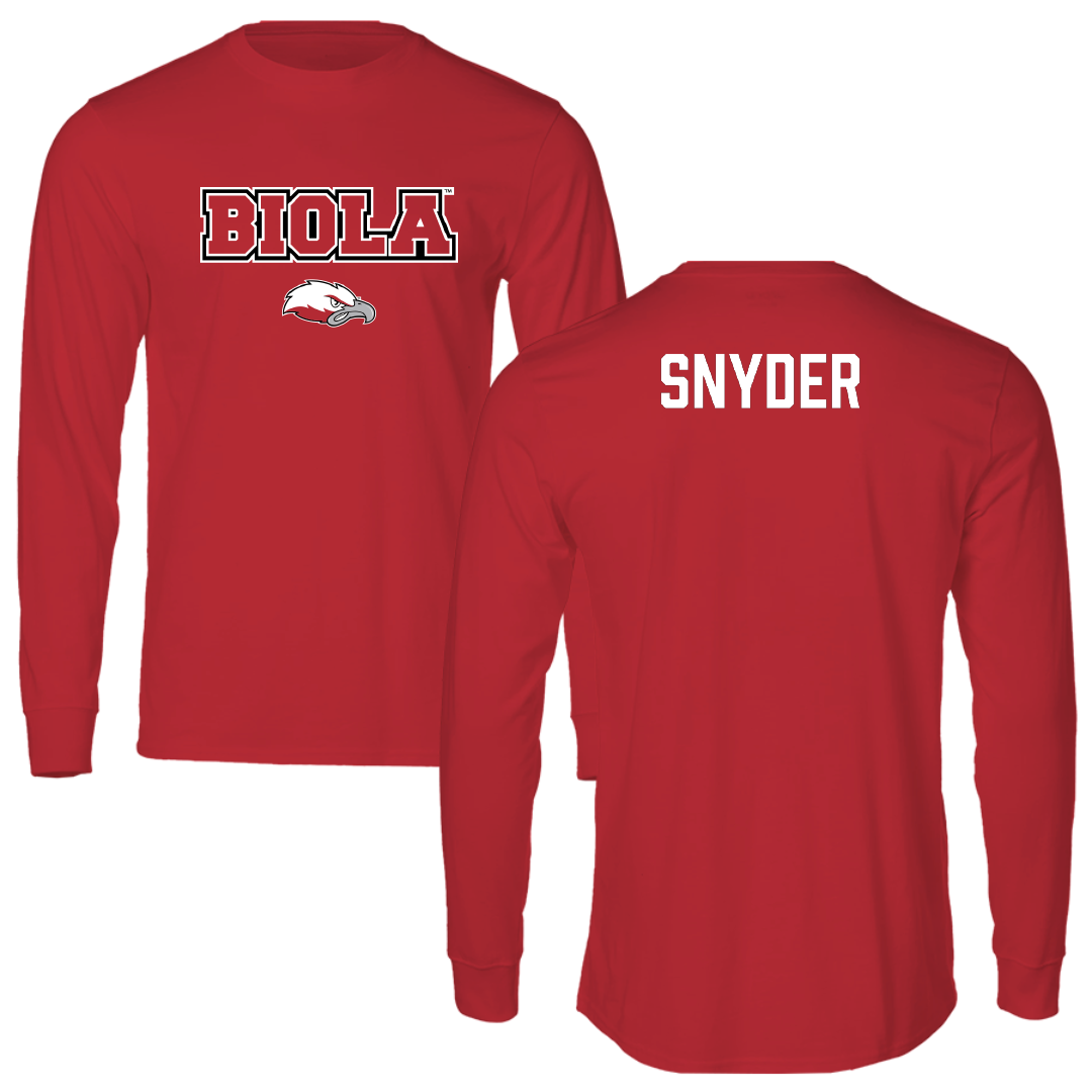 Biola University Swimming & Diving Red Performance Long Sleeve - Jack Snyder
