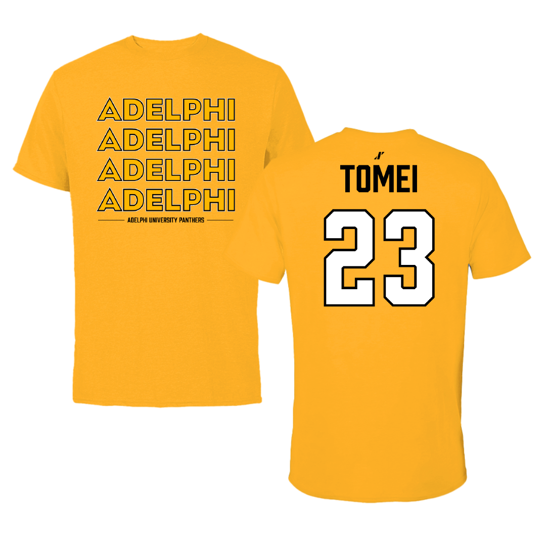 Adelphi University Lacrosse (M) Gold General Performance Tee - #23 Christian Tomei
