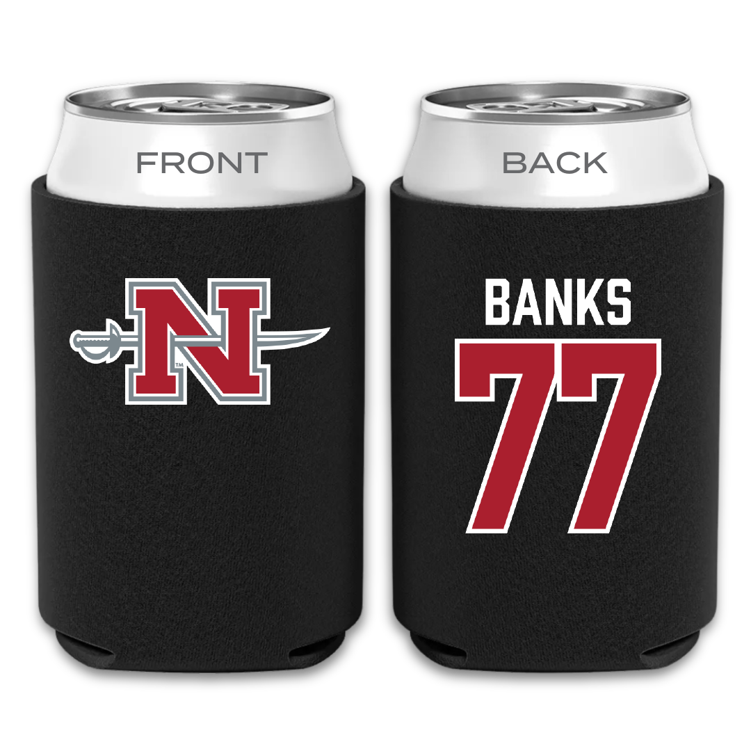 Nicholls State University Football Black Can Cooler - #77 Cam Banks