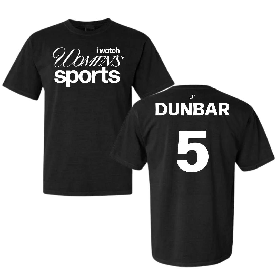 University of Louisiana at Lafayette Soccer Black WHM Comfort Colors Tee - #5 Brynn Dunbar
