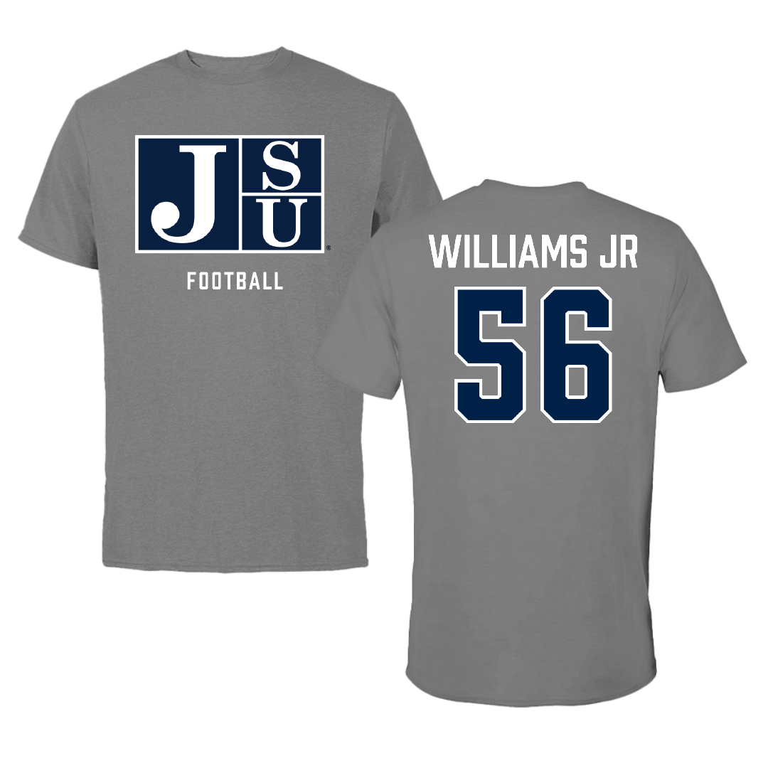 Jackson State University Football Gray Tee - #56 Brian Williams Jr