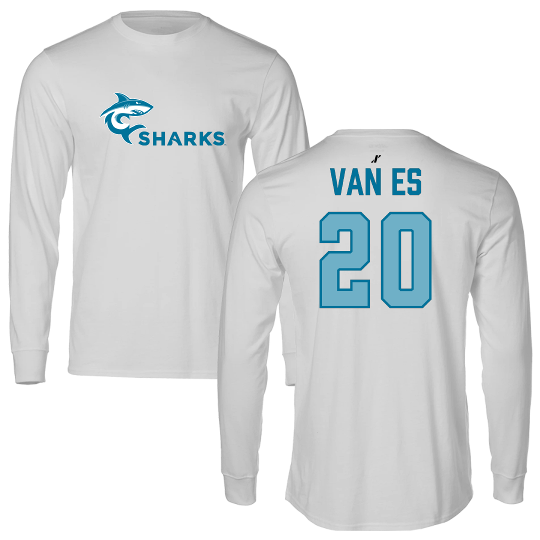 Hawaii Pacific University Basketball (M) Light Gray Long Sleeve - #20 Kemp Van Es
