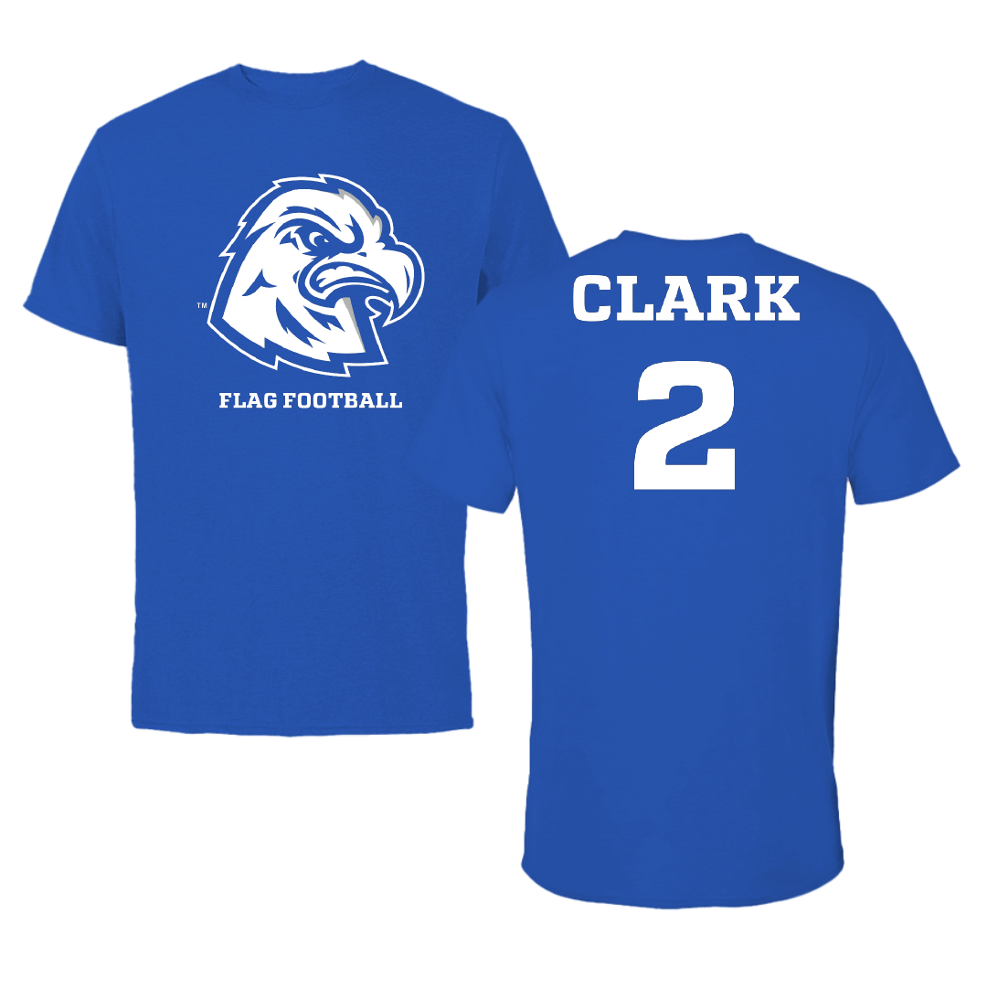 Calhoun Community College Flag Football (W) Blue Tee - #2 Jakara Clark