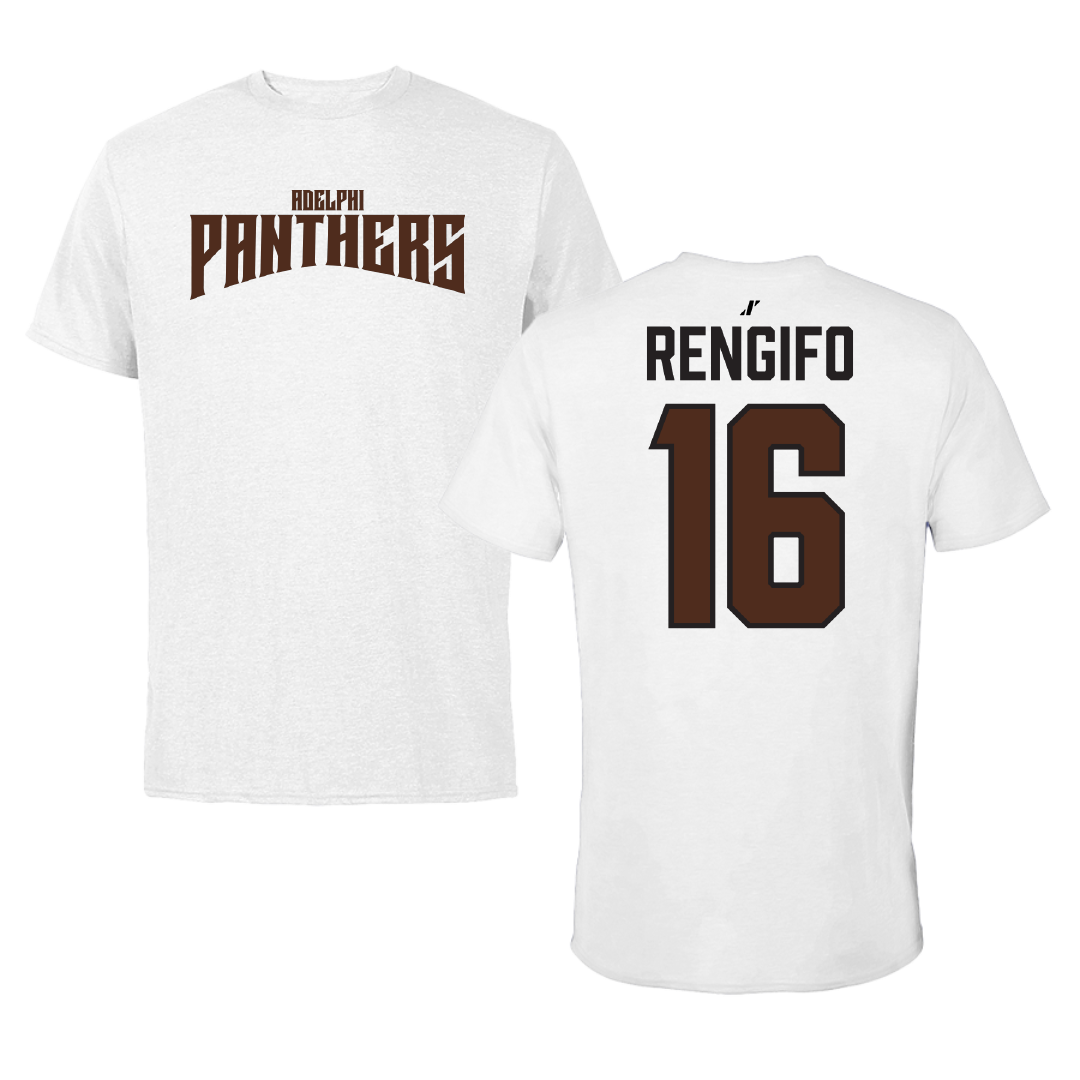 Adelphi University Baseball White Classic Tee - #16 Giancarlo Rengifo