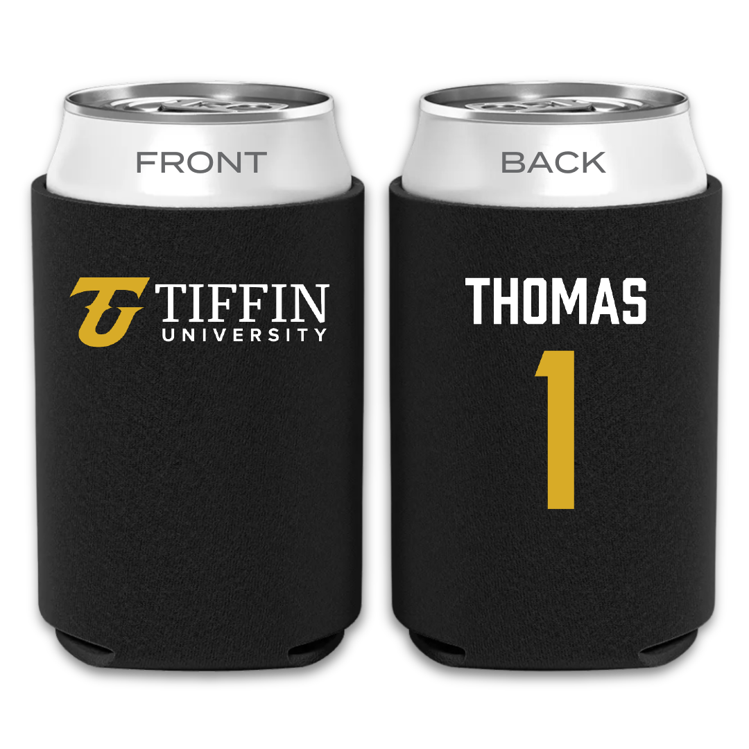 Tiffin University Basketball (M) Black Can Cooler - #1 Brandon Thomas