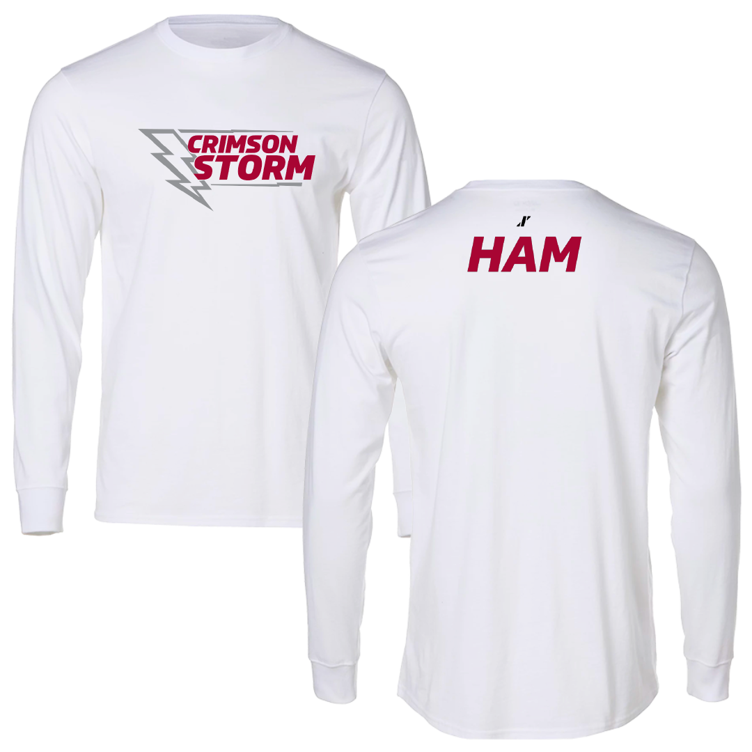 Southern Nazarene University Golf (M) White Performance Long Sleeve - Grayson Ham